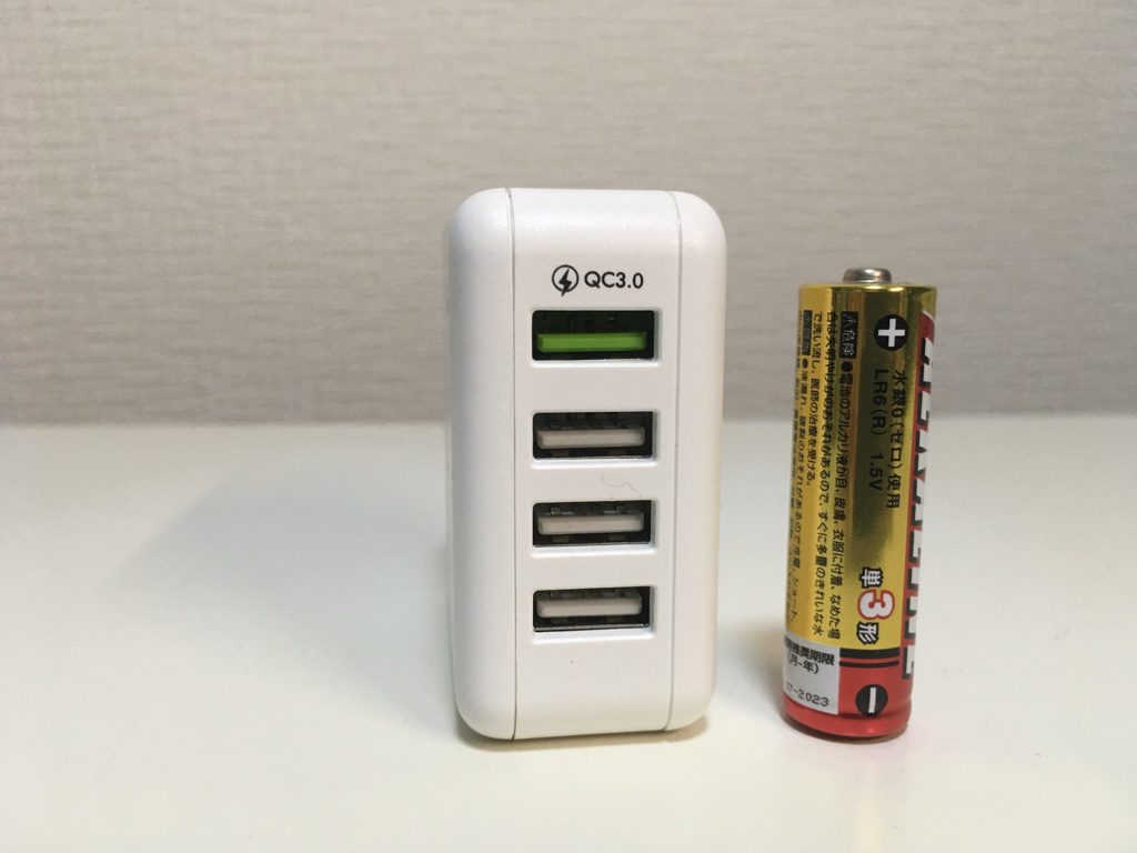 Ewin USB 4ポート 充電器 QC3.0急速充電ポート搭載 acアダプター  30W出力 折りたたみ式プラグ レビュー